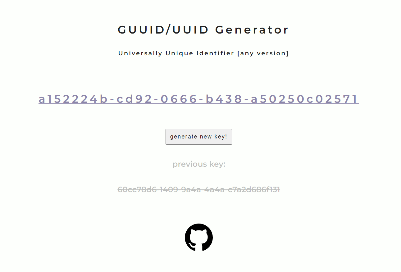 Gerador de UUID Screenshot.